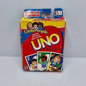 Vintage Fisher Price Little People My First UNO Card Game Complete Toddler 2006